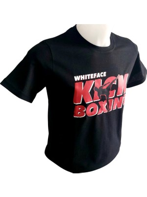 Whiteface Kick Boks Özel Tasarım Baskılı Tişört (Siyah)