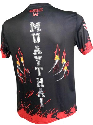 Whiteface Muay Thai Özel Baskılı Tasarım Tişört (Siyah)