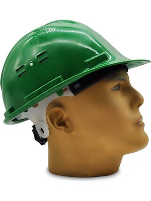 Essafe Enseden Ayarlanabilir Vidalı Hava Delikli Yeşil Baret