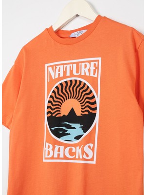 Limon Baskılı Turuncu Erkek Çocuk T-Shirt Nature Boy-23