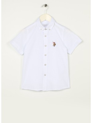 U.S. Polo Assn. Düz Beyaz Erkek Çocuk Gömlek ELFYKIDS023Y
