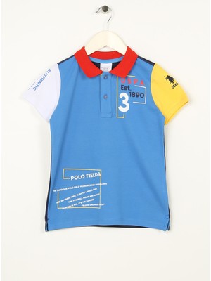 U.S. Polo Assn. Baskılı Lacivert Erkek Çocuk T-Shirt Keld