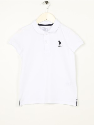 U.S. Polo Assn. Düz Beyaz Erkek Çocuk T-Shirt TP01IY023