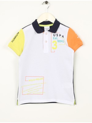 U.S. Polo Assn. Baskılı Beyaz Erkek Çocuk T-Shirt Keld