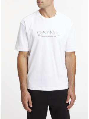 Calvin Klein Bisiklet Yaka Beyaz Erkek T-Shirt K10K111133YAF