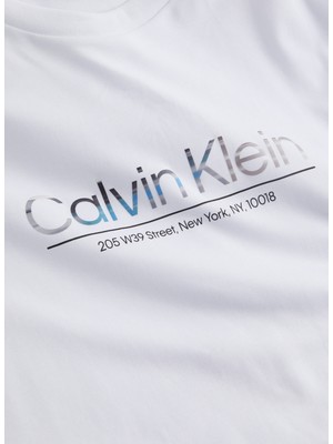 Calvin Klein Bisiklet Yaka Beyaz Erkek T-Shirt K10K111133YAF