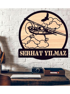 Cessna Planör  Ahşap Duvar Tablo