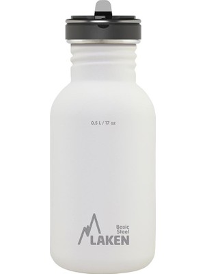 Laken Çelik Basıc Şişe 0.50L White –flow Kapak  -  LKBSF50BL