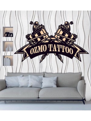 Kişiye Özel Dövmeci Tattoo Temalı Ahşap Duvar Tablo