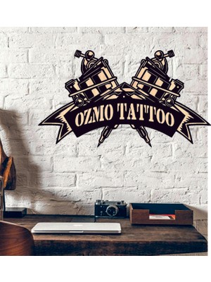 Kişiye Özel Dövmeci Tattoo Temalı Ahşap Duvar Tablo