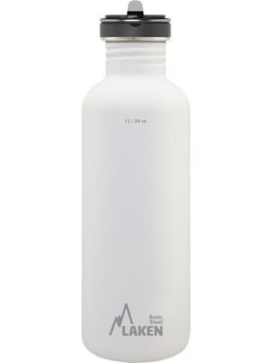 Laken Çelik Basıc Şişe 1l White –flow Kapak  -  LKBSF100BL