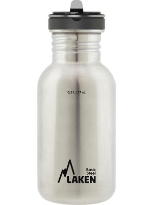 Laken Çelik Basıc Şişe 0.50L Metal – Flow Kapak  -  LKBSF50