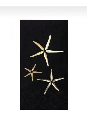 Kidspartim Gold Yaldızlı Siyah Deniz Yıldızı Peçete