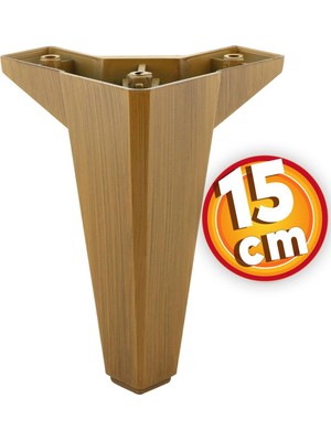 Lüks Mobilya Kanepe Sehpa Tv Ünitesi Koltuk Ayağı 15 cm Ahşap Desenli Kahverengi Baza Ayak