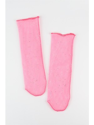 Le Mabelle Pembe  Küçük Sim Detaylı Kız Çocuk Tül Çorap