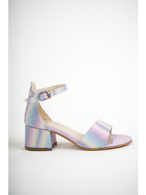 İnci Moda Kız Çocuk Bilekten Bağlama Topuklu Taşlı Günlük Sandalet