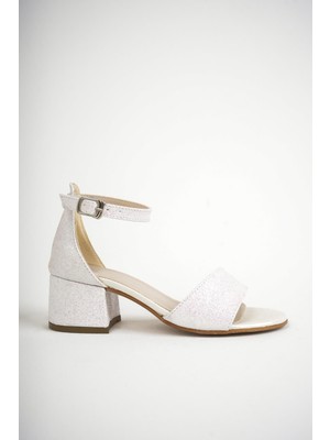 İnci Moda Kız Çocuk Bilekten Bağlama Topuklu Taşlı Günlük Sandalet