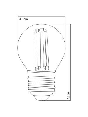 G45 6 Watt Şeffaf Cam Beyaz Işık 6500 Kelvin  Led Dekoratif Rustik Ampul-3 Adet3 Lü Paket)