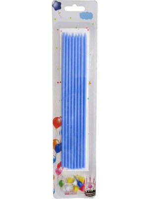 Piyop Doğum Günü Pasta Mumu Pastel 20 cm - 8'li Mavi