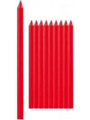 Piyop 20 cm Kırmızı Pasta Mumu 12'li