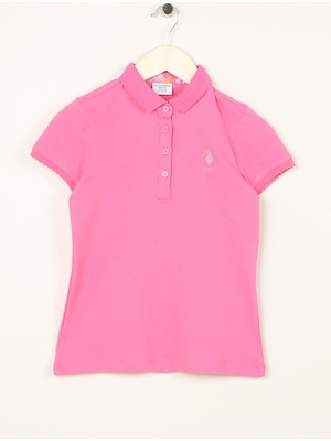 U.S. Polo Assn. Düz Pembe Kız Çocuk T-Shirt TP01-IY023
