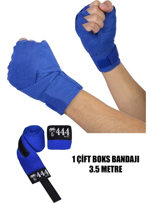 444 Marka Boks Kickbox Muay Thai Sanda El Bandajı 3,5 Metre x 2 Adet Çift Boks Bandajı Sargı Bandaj