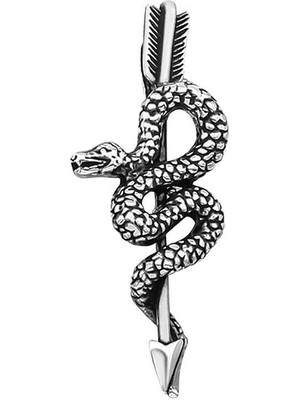 Gumush Gümüş Yılan Erkek Kolye Ucu