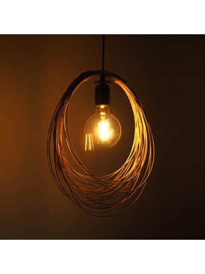 Rattam Bambu, Hasır, Rattan Avize Sarkıt: Unıverse 35CM