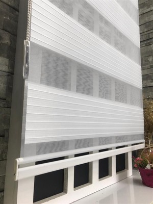 Storburada Pliseli Stor Zebra Sert Plastik Kasalı Beyaz Perde STB480-PD