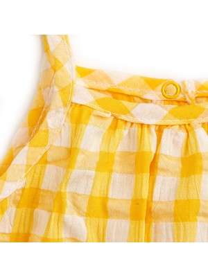 Hello Baby Hellobaby Basic Kız Bebek Sarı Ekoseli Elbise Kız Bebek