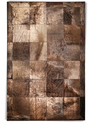 Dericibey Bronz Varaklı Patchwork Doğal Dana Derisi 80 x 150 cm