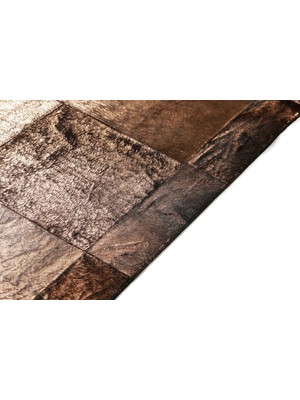 Dericibey Bronz Varaklı Patchwork Doğal Dana Derisi 80 x 150 cm