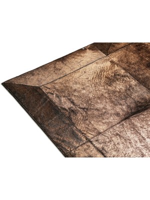 Dericibey Bronz Varaklı Patchwork Doğal Dana Derisi 80 x 150 cm