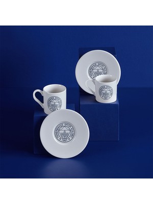 Neva N3421 Fenerbahçe Lacivert Logo 2'li Porselen Kahve Fincan Takımı