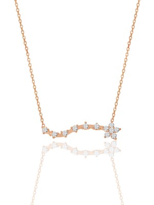 Söğütlü Silver Gümüş Rose Zirkon Sıra Taşlı Çiçek Kolye