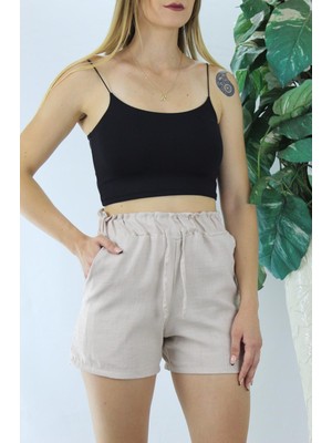 Keten Şort Camel - 1294.80