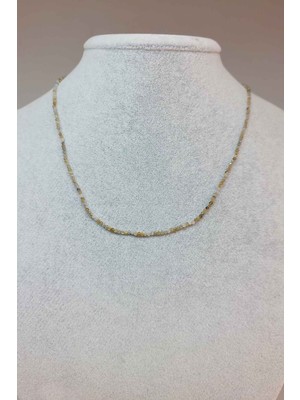 Yaşam Tohumu Labradorit Taşı 2mm 1000 Ayar Gümüş İpli Kolye (Klipsli)