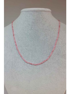 Yaşam Tohumu Pembe Kuvars Taşı 2mm Kolye (Sabit Klipsli)