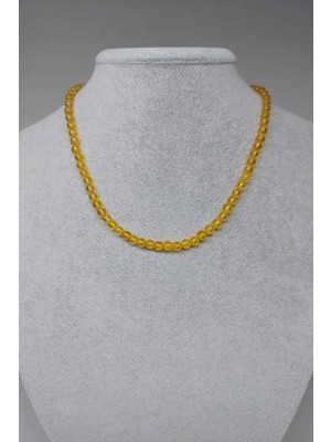 Yaşam Tohumu Sitrin Taşı 4-4.5mm Aralığı Kolye (SABİT KLİPSLİ)