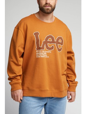 Lee Regular Fit Normal Kesim %100 Pamuk Bisiklet Yaka Karamel Sweatshirt