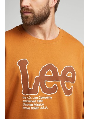 Lee Regular Fit Normal Kesim %100 Pamuk Bisiklet Yaka Karamel Sweatshirt