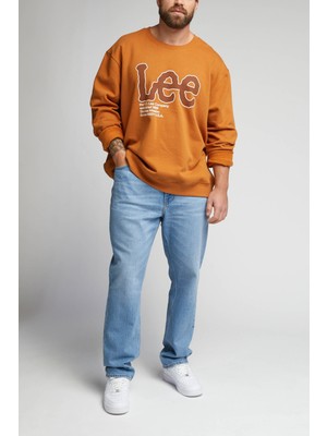 Lee Regular Fit Normal Kesim %100 Pamuk Bisiklet Yaka Karamel Sweatshirt