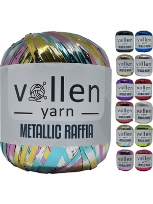 Vollen Yarn Premium Metalik Rafya,şapka Ipi,abiye Çanta Ipi,polyester Ip,süsipi,parti Malzemesi