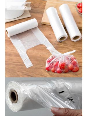 Rulo Şeffaf Atlet Market Manav Poşet Büyük Boy 200'LÜ 25X52CM