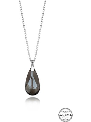 Swarovski Crystal Taşlı Kadın Damla Gümüş Kolye