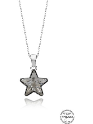 Swarovski Crystal Taşlı Kadın Yıldız Gümüş Kolye