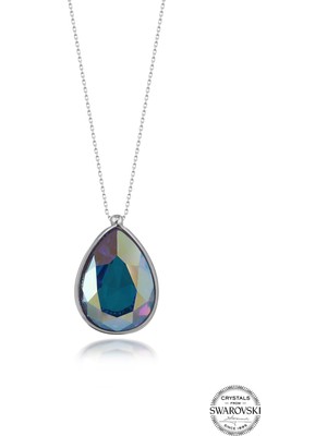 Swarovski Crystal Taşlı Kadın Damla Gümüş Kolye