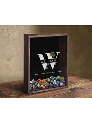 Bk Gift Kişiye Özel Isimli Tarihli Bira Kapağı Koleksiyonu Ahşap Kumbara, Sevgiliyer Hediye, Ev Hediyesi, Arkadaşa Hediye, Tasarım Ahşap Kumbara-6