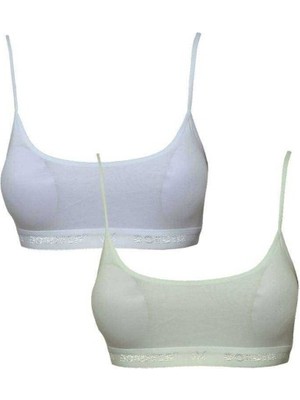 Royaleks Pedli İp Askılı Beyaz ve Krem Büstiyer 2 Adet