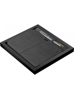 Scrikss SD600-1 Verona Defter Siyah ve Metropolis 800 Gri Tükenmez Kalem